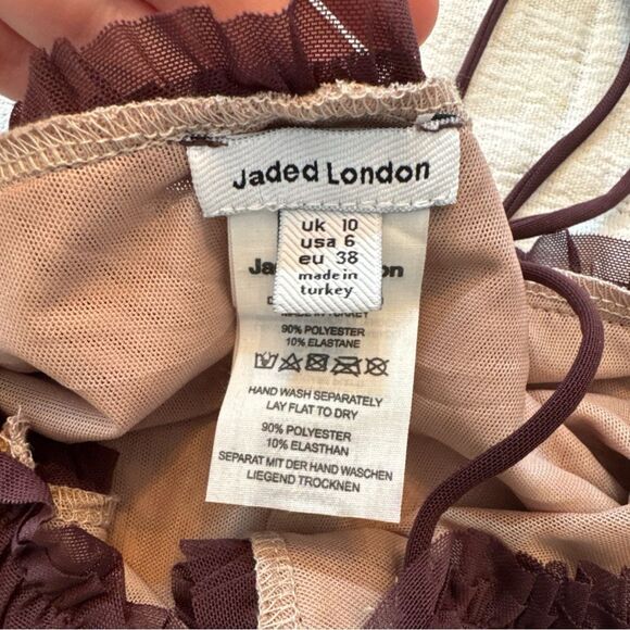 Jaded London Fatale Maxi Dress Open Neck Cut Out Sheer Floral Leopard Size 6 - Picture 5 of 9